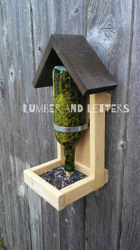Unique Handmade Upcycled Bird Feeder Wooden by LumberAndLetters