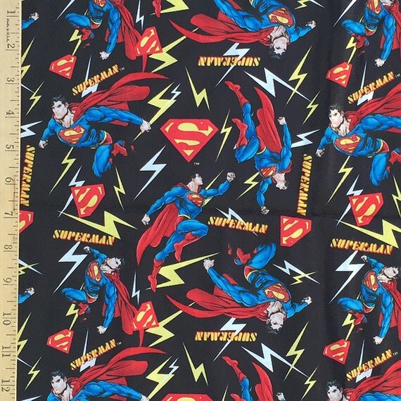 Superman Print Fabric 100% Cotton Superman Fabric by the