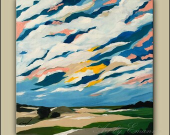 SALE, Original Landscape Painting, Contemporary Art, Modern Landscape Painting, 20"x20" Ready to Hang
