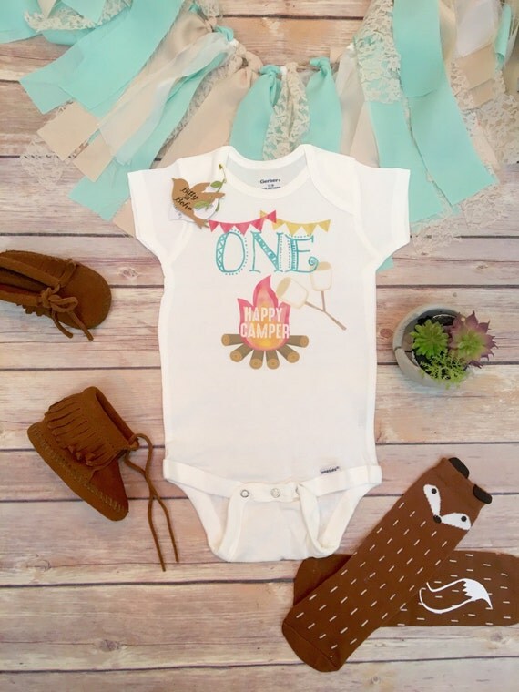 One Happy Camper Onesie® First Birthday Outfit by BittyandBoho