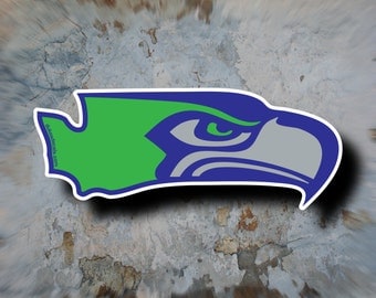 Seahawks + Washington | Contour-Cut Vinyl Decal | Laptop Decal | Car Window Decal | Water Bottle Sticker | PNW Decal | Bumper Sticker