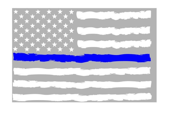 Grunge Thin Blue Line Flag SVG Cuttable by TheLazyIdesigns on Etsy