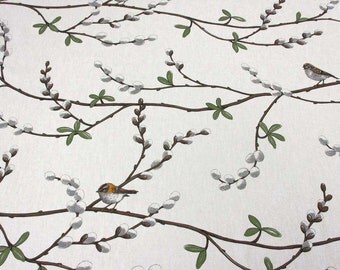 cotton fabric canvas swedishbirds willow branch Arvidssons