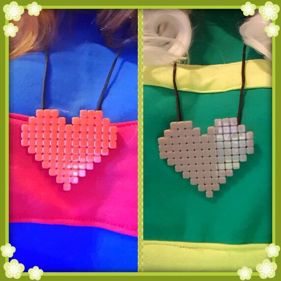 Undertale Necklace Human or Monster Pixel Heart