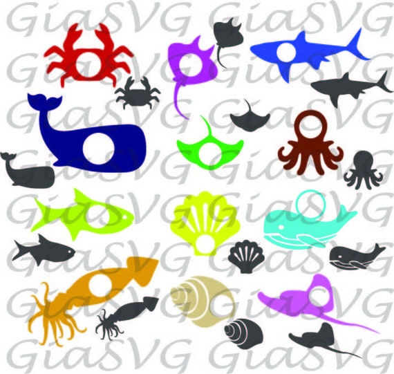 Download Sea Animals Monogram SVGsea animals svg summer animals by ...