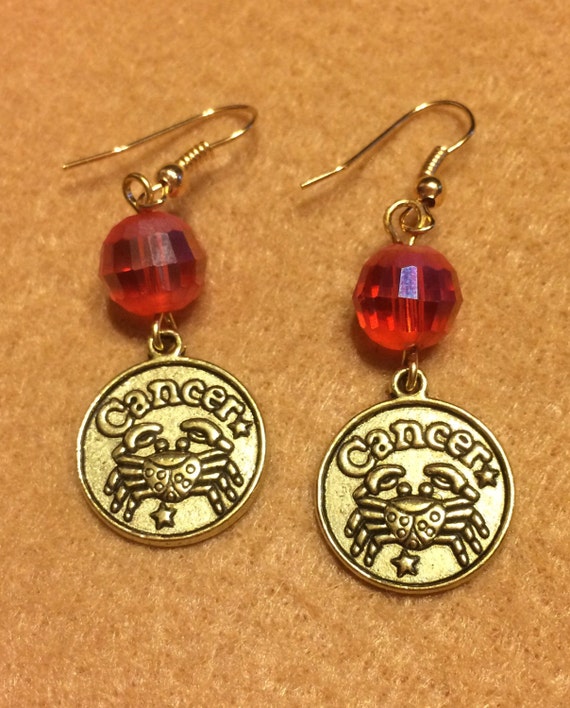 Cancer Zodiac Birthstone earrings by MermaidHeartJewelry on Etsy