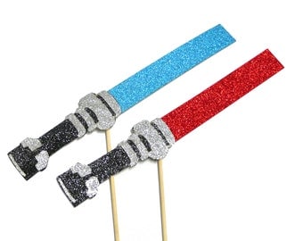 Photo Booth Props - 2PC Glitter Lightsabers Photo Booth Props