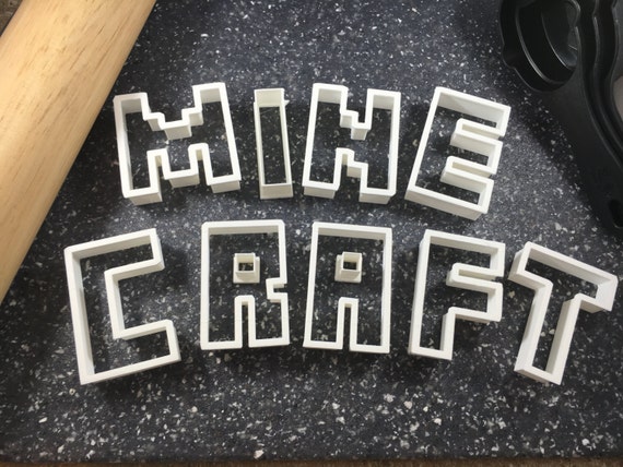 minecraft letters font fondant or cookie cutter set