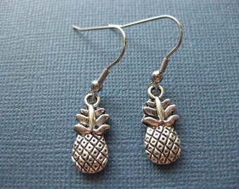 Pineapple Earrings - Dangle Earrings - Fruit Earrings - Pineapple Jewelry - Fruit Jewelry -- E109
