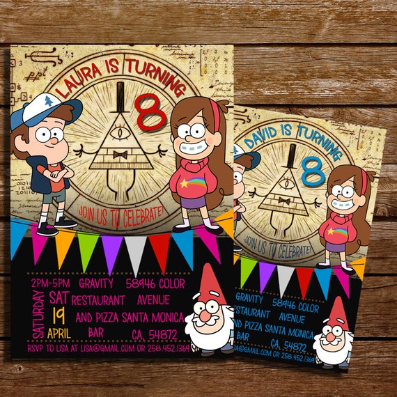 Gravity Falls Invitation Gravity Falls by CoralPartyDecor on Etsy