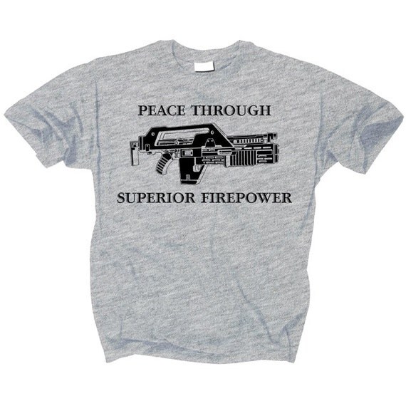 peace through superior firepower shirt uzi