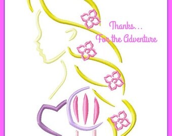 Rapunzel from Tangled Sketch Digital Embroidery Machine Design File 4x4 5x7 6x10