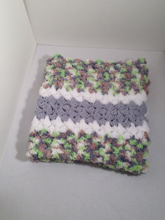 Soft Comfy Cozy Fuzzy Crocheted Baby Blanket by SleepyBabyBlankets