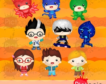 Voucher code buy1get1 Kid Superhero Digital Clipart for Personal Use / INSTANT DOWNLOAD