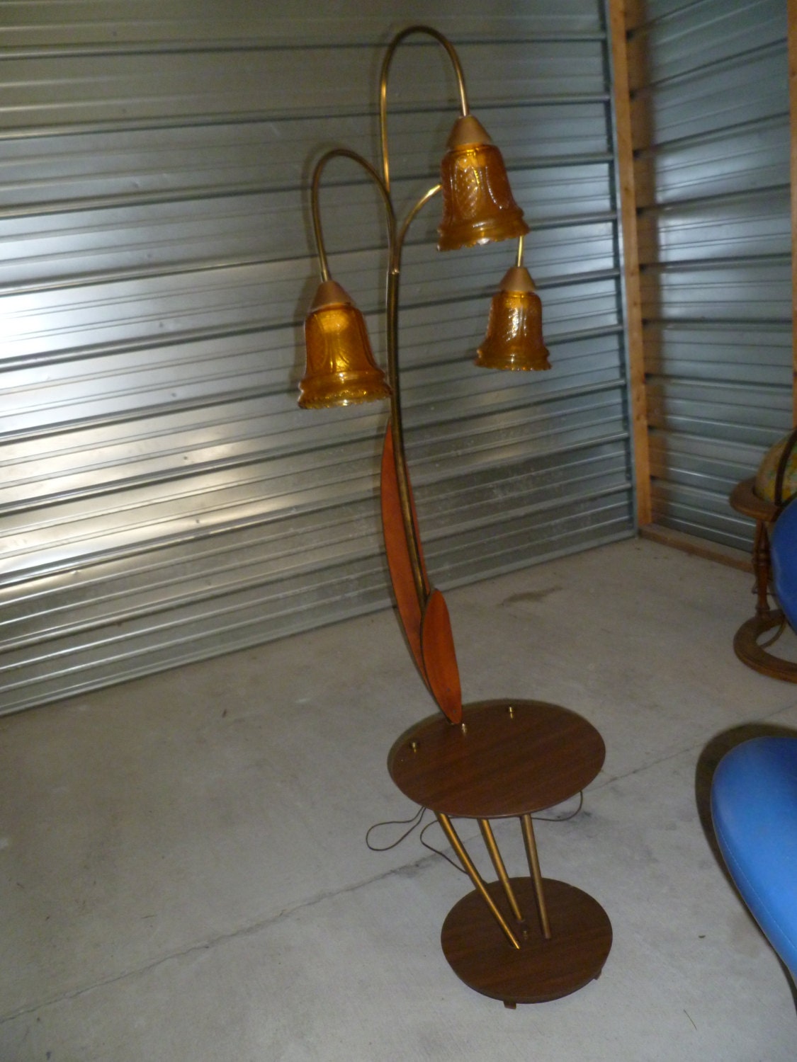 mid century floor lamp w/ attached table Retro by Daisiedukes