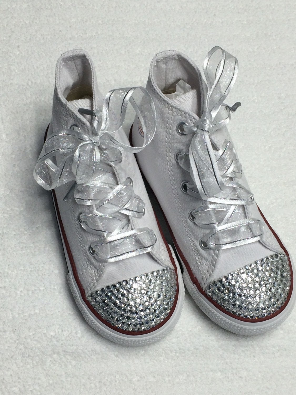 Women's High Top Blinged Out Converse Wedding by TrickedKicks