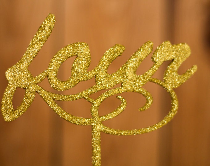 Gold glitter table numbers, with the stick, non-free standing