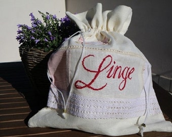 Embroidered lingerie bag
