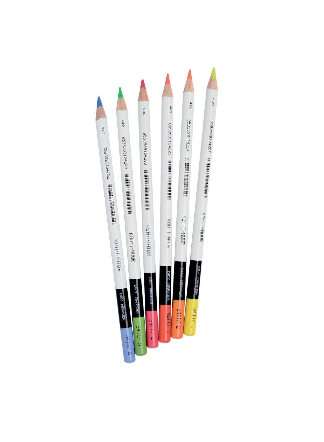 Dry highlighter colored pencil set 3411 3415 Koh I Noor neon