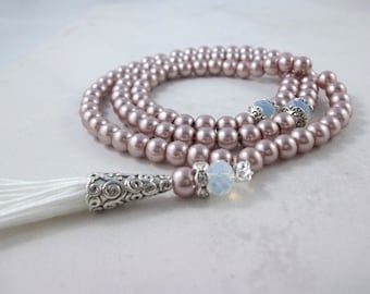 Pearl Tasbih Tasbeeh Muslim Prayer Bead Gift Eid Wedding Islamic 99 bead Subha Misbah