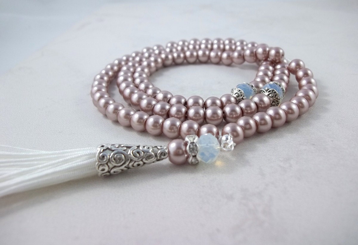 Pearl Tasbih Tasbeeh Muslim Prayer Bead Gift Eid Wedding