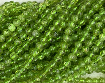 High Quality Natural Genuine Green Peridot Round Loose Gems Small Beads 3mm,4mm,5mm 16" 04099