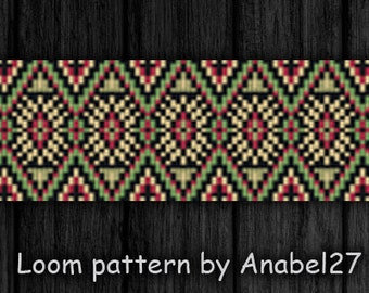 Loom bead pattern - Square stitch pattern - ethnic style - bracelet pattern - beaded pattern #68