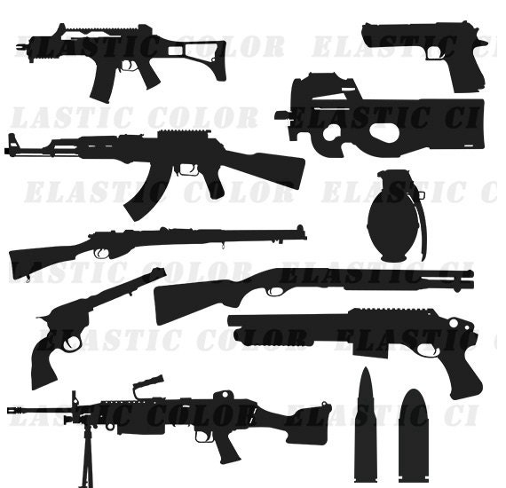 Download Gun svg silhouette Guns vector files collection digital