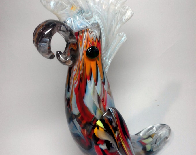 Vintage glass parrot. 1970-1980 (Soviet Union. the USSR.)