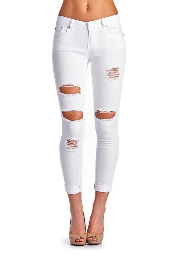 The All Torn Up White Distressed Skinny Jeans