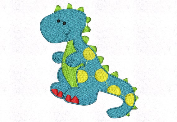 T Rex Dinosaur Machine Embroidery Design 4 x by lotsofcutestitches