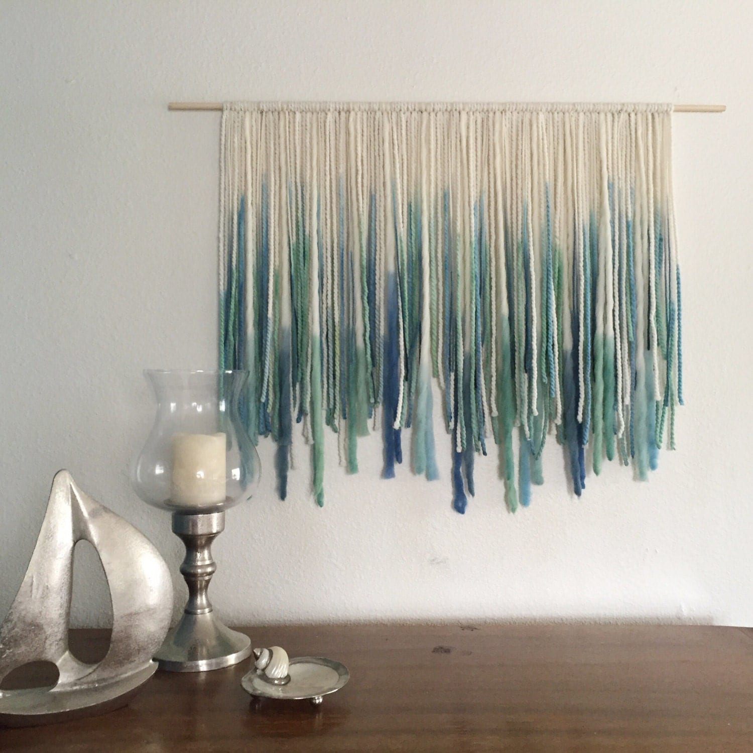 Yarn Wall Art ocean-inspired bohemian yarn wall hanging macreme wall Yarn Wall Art ocean-inspired bohemian yarn wall hanging macreme wall