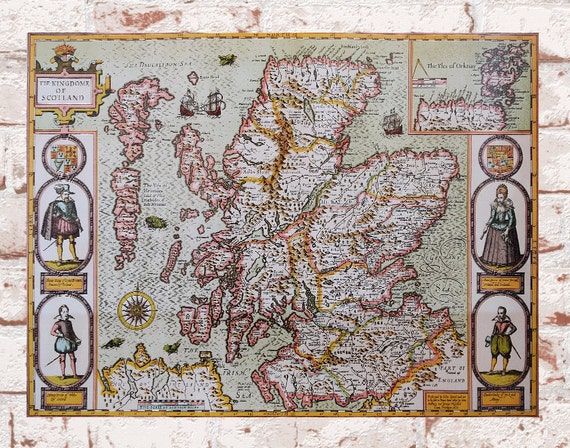 Items Similar To Old Map Of Scotland 1610 By John Speed High Quality