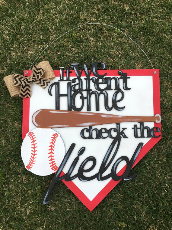 At the field baseball door hanger baseball by WhitesDoorDecorStore