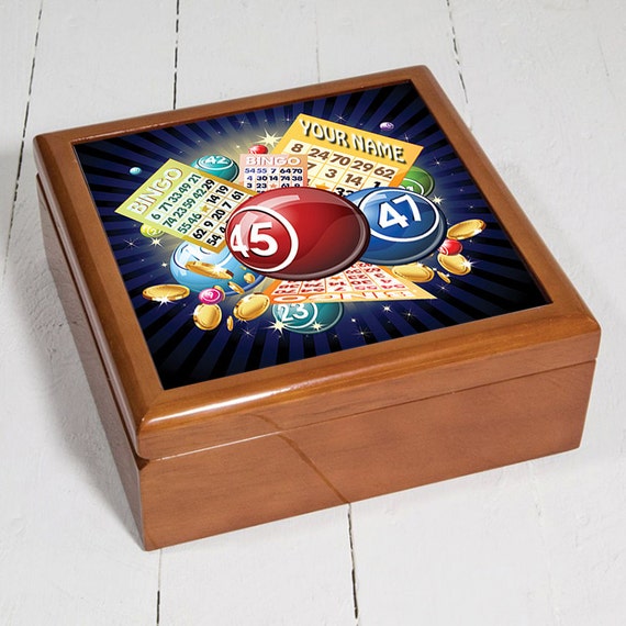 Personalised Bingo Sh023 Wooden Trinket Box By Krafytsuk