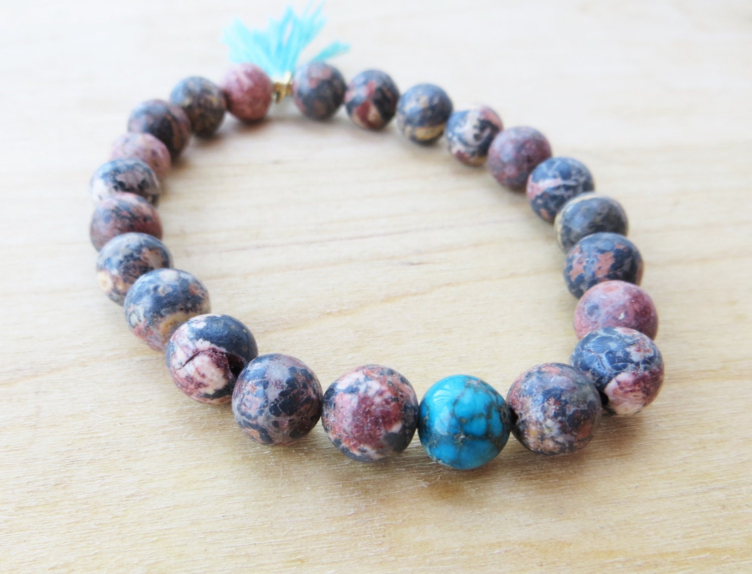 Beaded Bracelet Gemstone Bracelet Leopardskin by TheDorisElizabeth