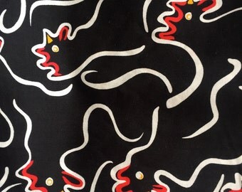 Fabric Fowl Play Chi-casso by Luella Doss for Free Spirit (Black)