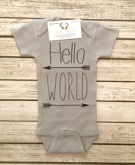 Hello World Baby Boy Bodysuit Hello World by SimplyCoutureKids