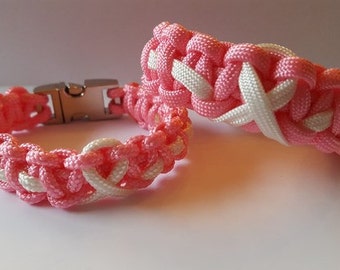 ByQuinty paracord Thin Line bracelets Pink Ribbon