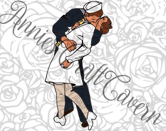 Famous 'The Kissing Sailor' photo SVG