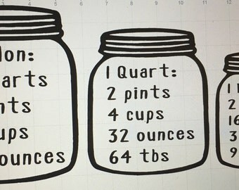 Kitchen vinyl measurement decor. Kitchen decals. Measurment decal.