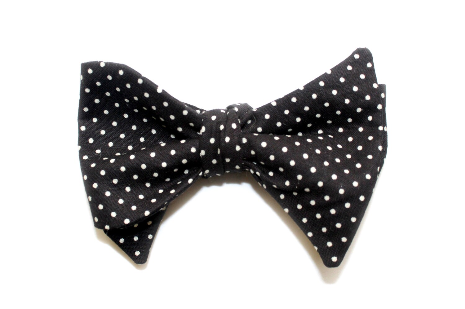 Black and white polka dots Adjustable Bow Tie by ProkopetzTies