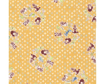 Alice in Wonderland Fabric | Down the Rabbit Hole | Wonderland Print | Kokka Japanese Import Fabric