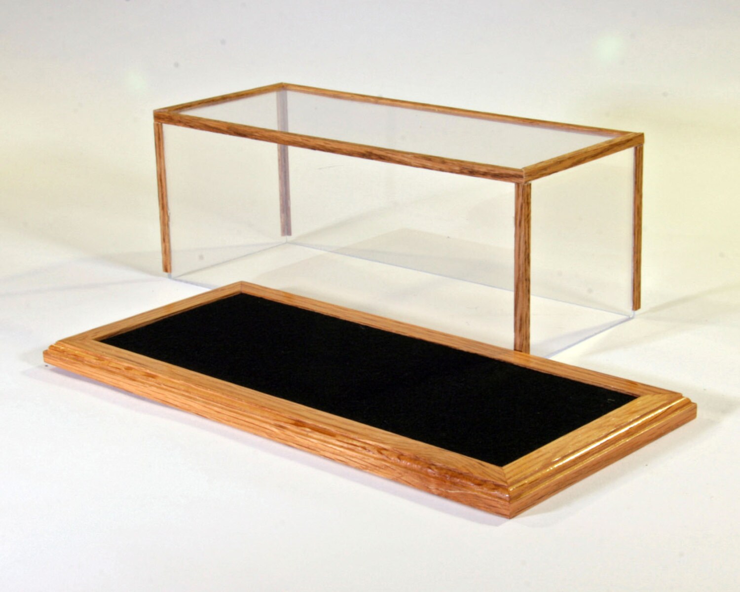 Golden Oak 1/24 Scale Model Car Display Case w/Black Felt
