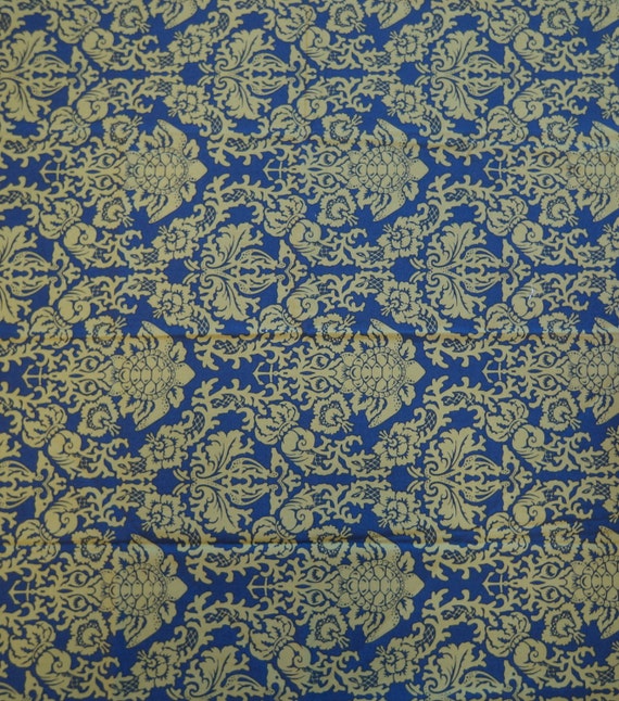 Fabric Moda NEPTUNE Tula Pink Damask Turtles seahorses oop