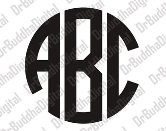 Sale! Circle Monogram Font SVG Collection - Circle Monogram Alphabet DXF - Letter Clipart - SVG Files for Silhouette Cameo or Cricut