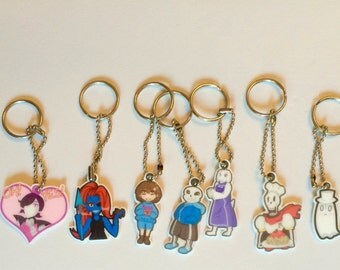 Undertale Keychains (Toriel, Frisk, Papyrus, Sans, Mettaton, Muffet, Alphys, Napstablook, Undyne)