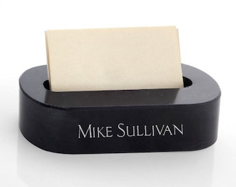Personalized Marble Business Card Holder - Desk Accessories - 3334BCR