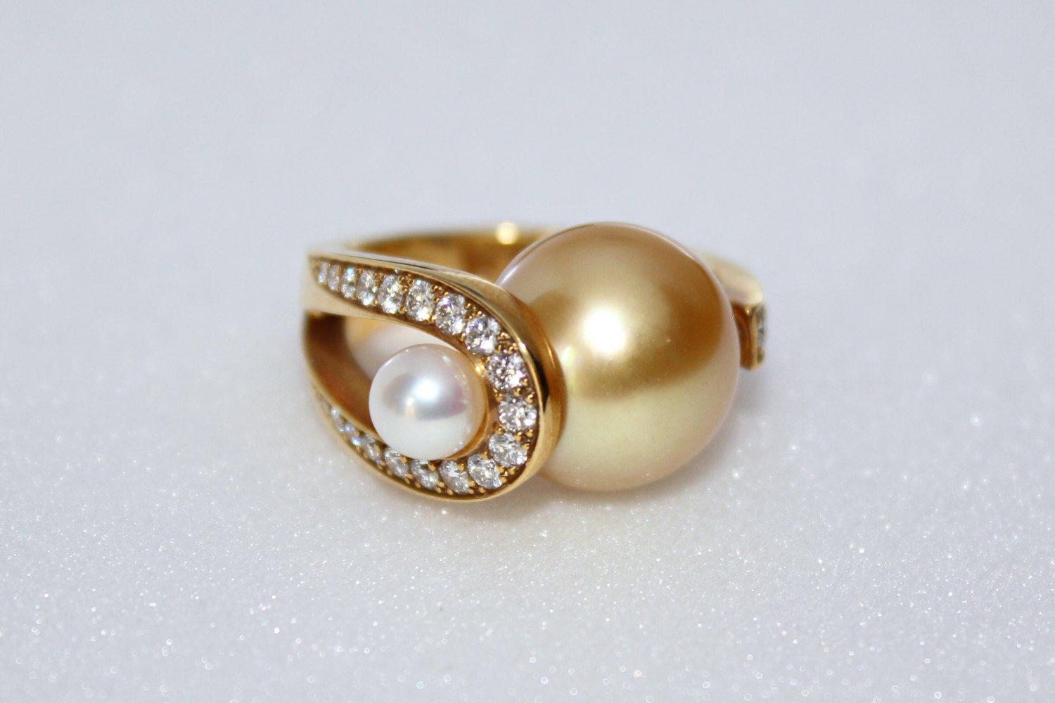 South sea pearl diamond ring.