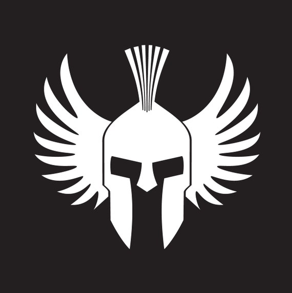 Customizable Spartan Mask Vinyl Sticker White Black Red